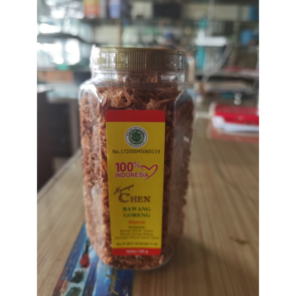 

Viral Bawang Merah Goreng Asli Murni Tabur Cap Nyonya Chen - 1 toples netto 140g