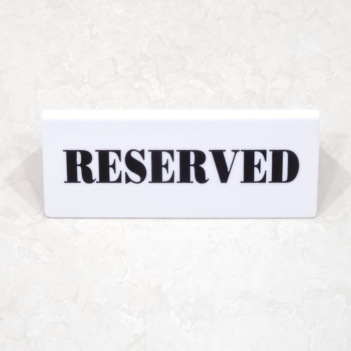 

⭐BISA COD⭐ Papan Meja Reserved Akrilik / Acrylic Reserved Sign / Kartu Nama Putih