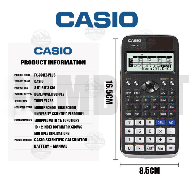 

SIS Casio Resmi Kalkulator Calculator Scientific Casio Fx-991EX Fx-991ES-Plus 2nd edition