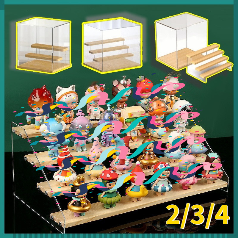

Ukf5Pc6F4H (Kuliner.Kita) 3/4 Floors Showcase Organizer Wood Acrylic Blind Box / Figure Showcase