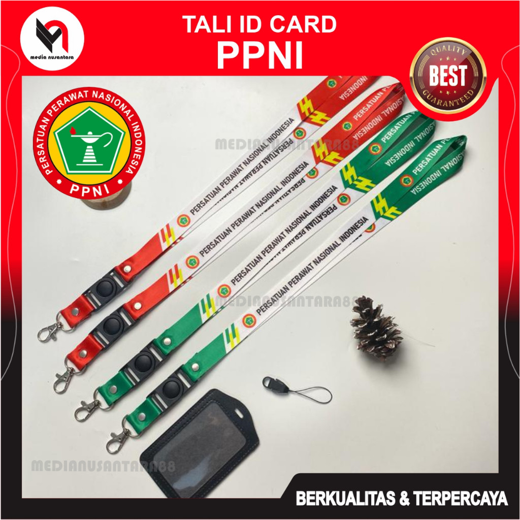 

Tali ID Card PPNI / Tali Lanyard PERSATUAN PERAWAT NASIONAL INDONESIA Printing 2 Sisi / Paket Lengkap