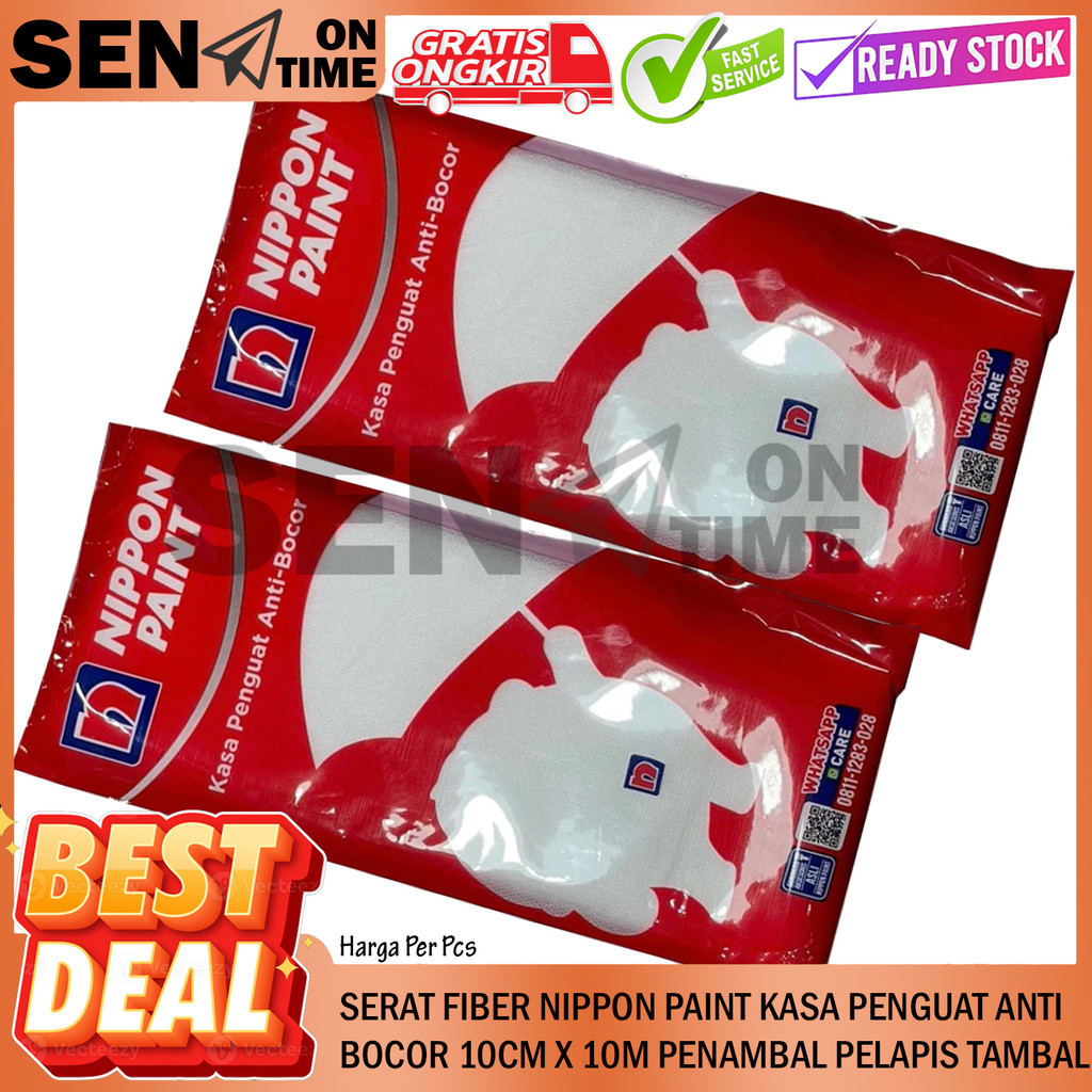 Nippon Paint Kasa Penguat Anti Bocor 10cm X 10m Serat Fiber Penambal Pelapis Tambal Retakan Dinding 