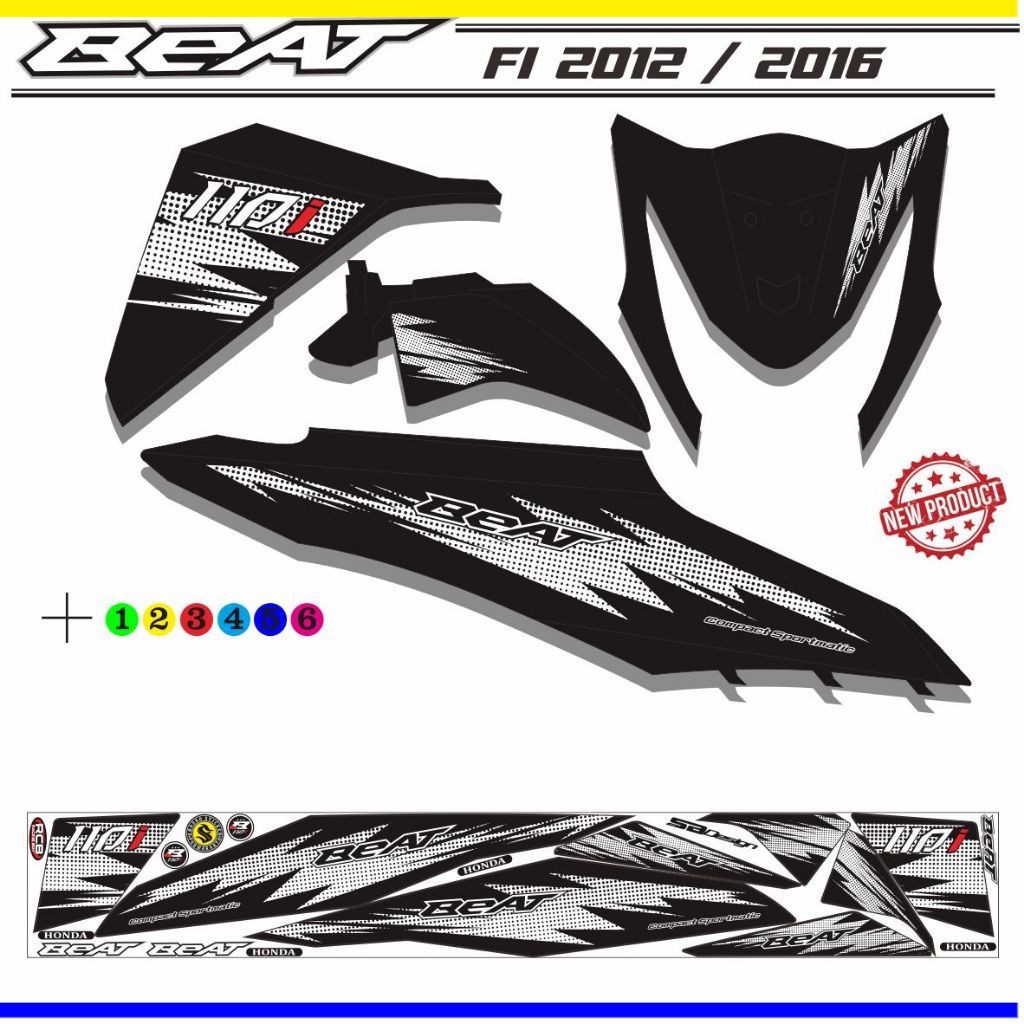STRIPING VARIASI STICKER HONDA BEAT FI MOTIF RACING SIMPLE KEREN / STRIPING