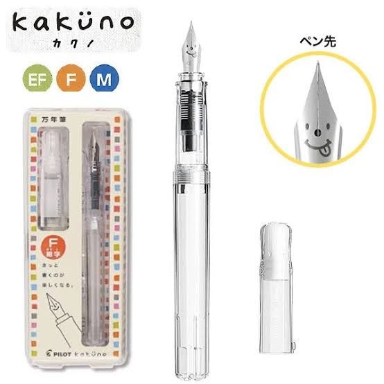 

[Best Seller] Pilot Kakuno Fountain Pen Smile Clear Barrel FKA-1SR - Medium (M)