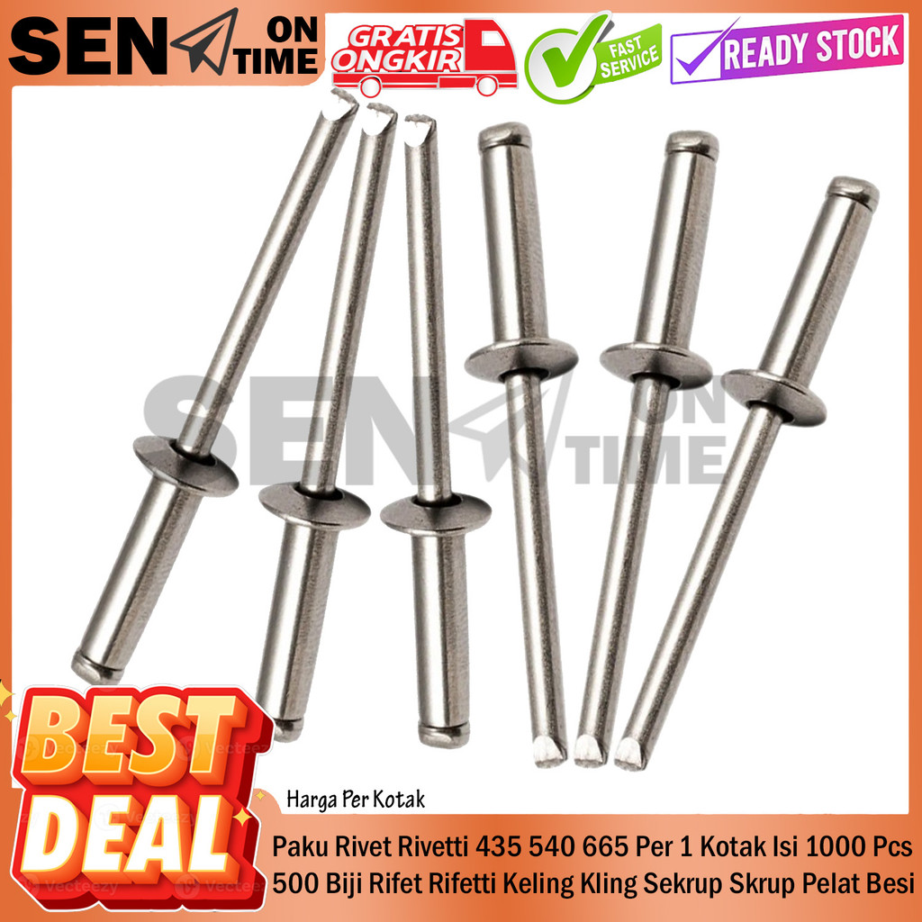 1000 Pcs Blind Rivet Stainless Steel 4mm Paku Keling 435 Anti Karat Stenlis Sambungan Plat Besi XRNI