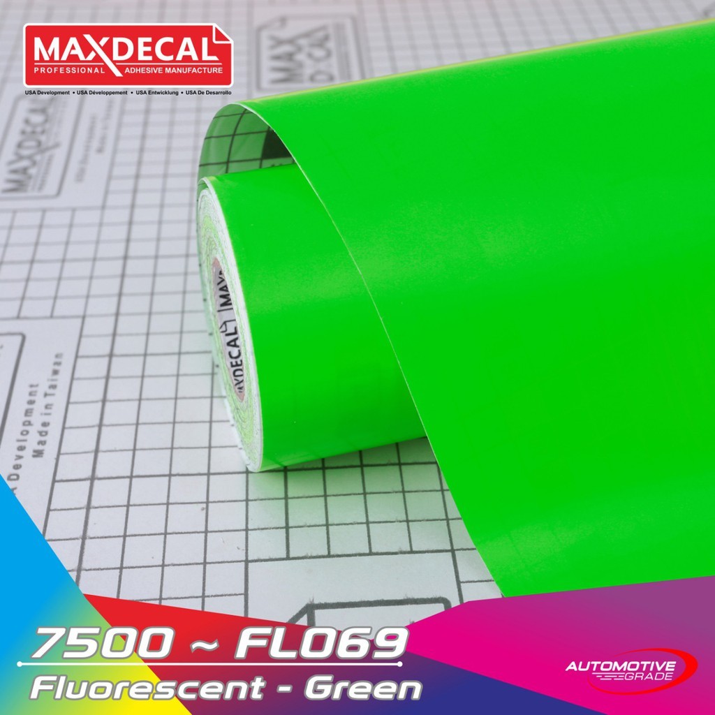 

MAXDECAL 7500 069 Green Hijau Sticker Skotlet Fluorescent Stabilo