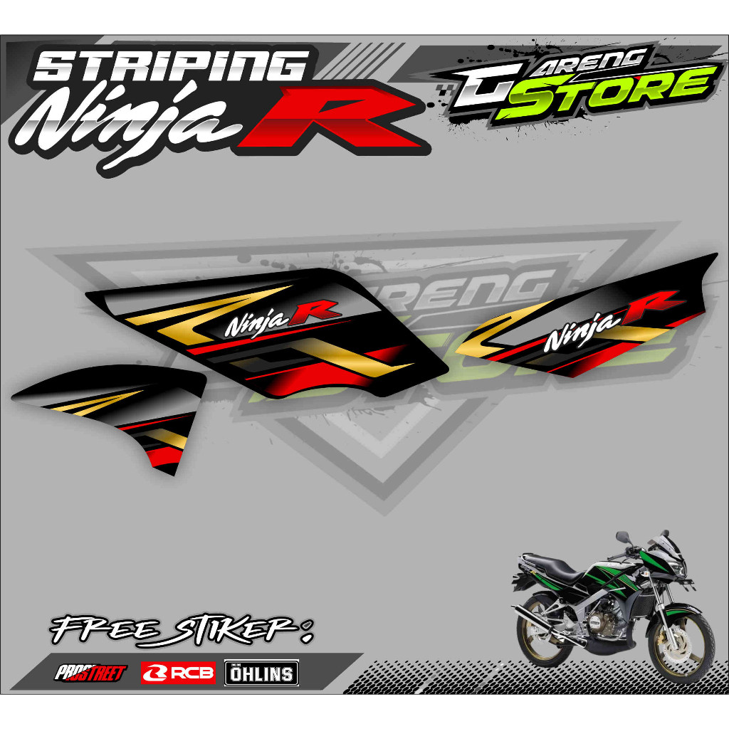 STRIPING VARIASI SEMIFULL KAWASAKI NINJA 150 R / STICKER LIST VARIASI NINJA 150 R