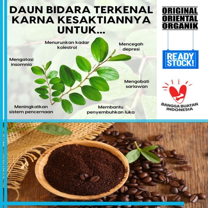 

Kopi Daun Bidara sidr Ruqyah 100 Gram Organik Kemasan Plastik PE Tebal Hasil Bumi Indonesia
