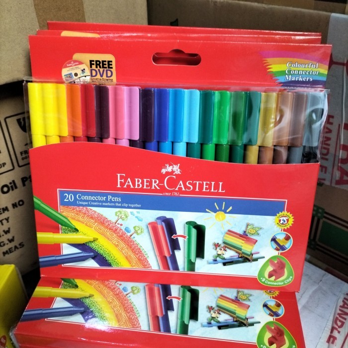 

[New Arrival] Spidol Warna / Connector Pens Faber-Castell Isi 20 Warna ( Bonus DVD)