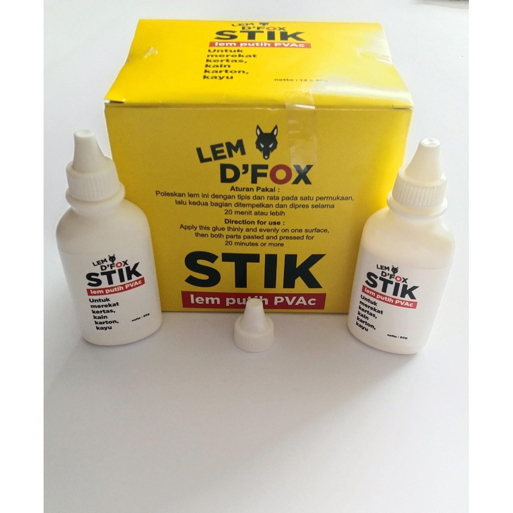 

LEM D'FOX STIK /LEM PUTIH PVAc 60G 1PCS