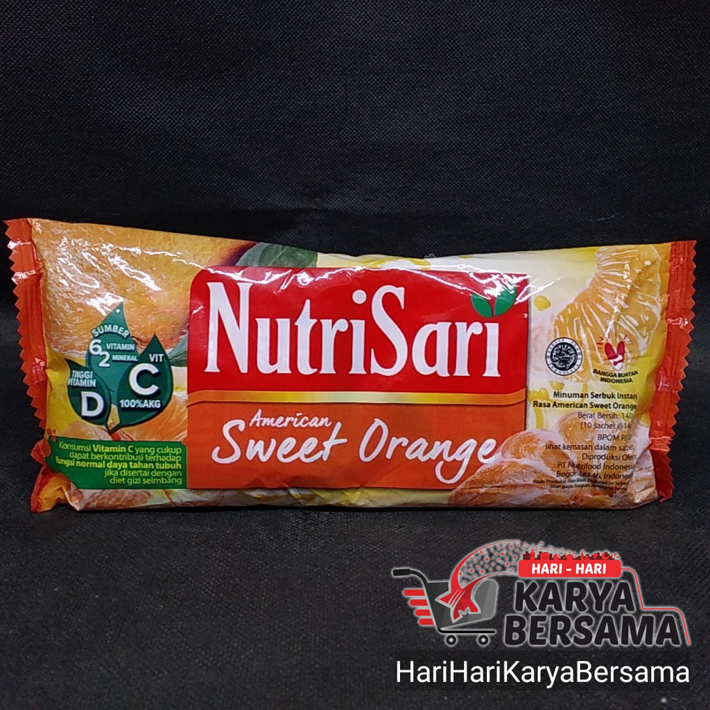 

MINUMAN BUBUK INSTAN NUTRISARI NUTRI SARI AMERICAN SWEET ORANGE BAG 10'S X 14GR