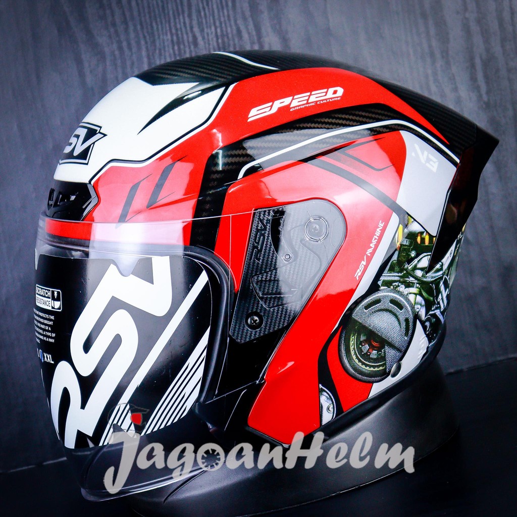 RSV NEW WINDTAIL 2.0 MACHINE 3 RED WHITE | SINGLE VISOR