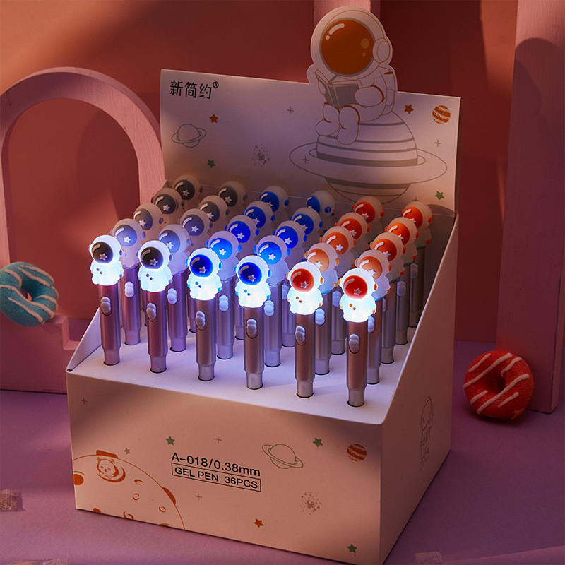 

1 pc Creative Astronaut with light Gel Ink Pens School Office Supply Stationery Cute Gel Pens Gift Prizes Cute Stationery