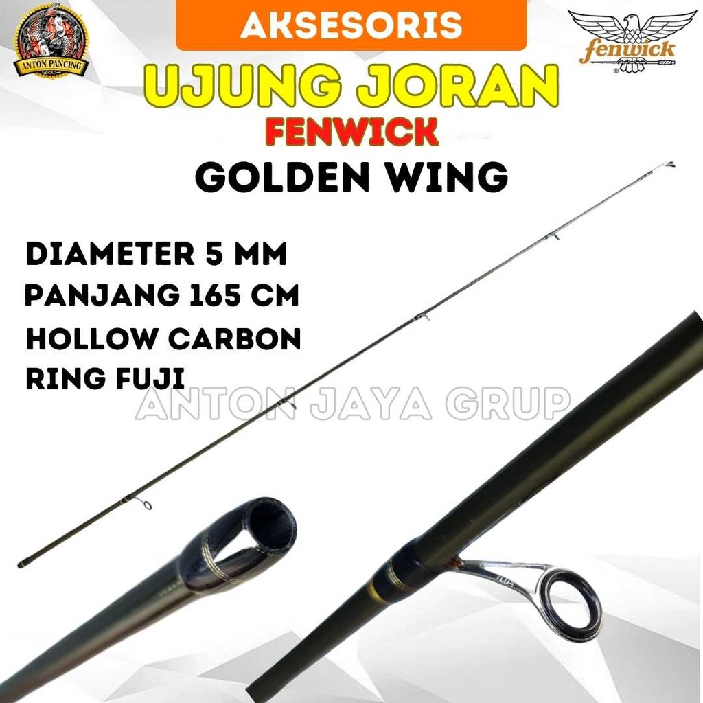 Ujung Joran Fenwick Golden Wing Panjang 165 Bahan Hollow Carbon
