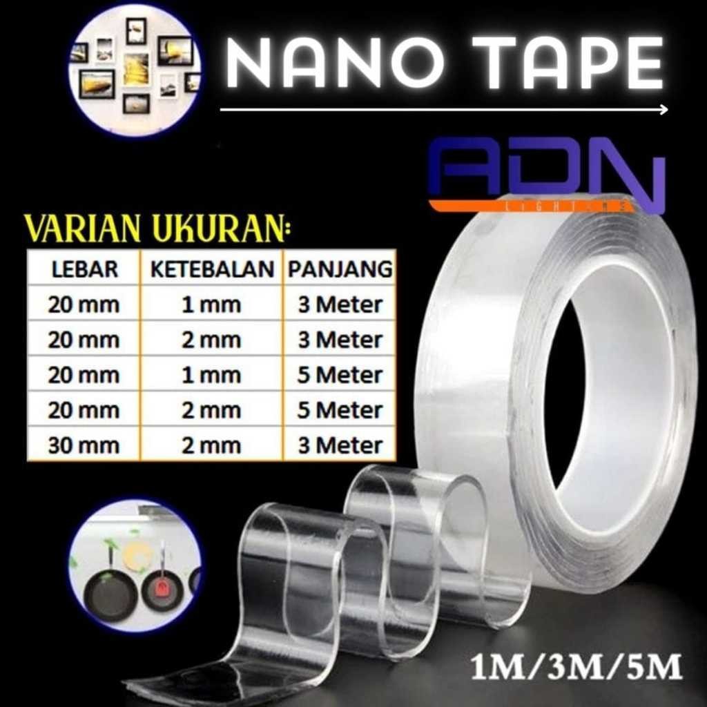 

Double Tape Nano STRONG Isolasi Bening Super Kuat Import Dobel Doble Tip 2 sisi multifungsi - Aidolshop