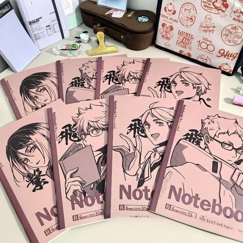

Shoyo Hinata Tobio Kageyama Kei Tsukishima Kotaro Bokuto Anime Two-dimensional Peripherals Simple Notebook Student Stationery