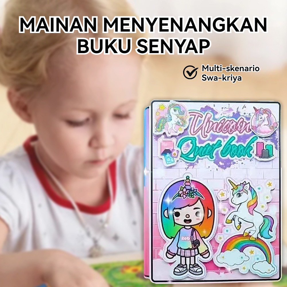 Mainan Edukasi Melatih Sensor Anak Boneka Kertas Busy Book Paper Dolls House Paper Dolls Quiet Book 