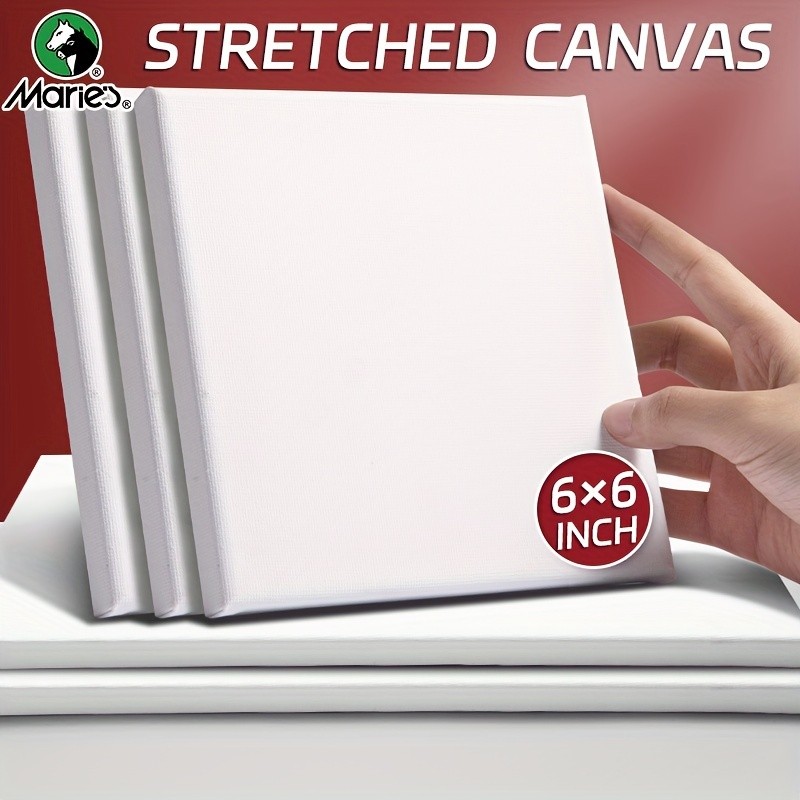 

Marie's 2/4/6pcs 6x6in Square Canvas Board Bulk,Mini Stretched White Blank for Acrylic,Oil,Drawing for Students,Artist,Adults