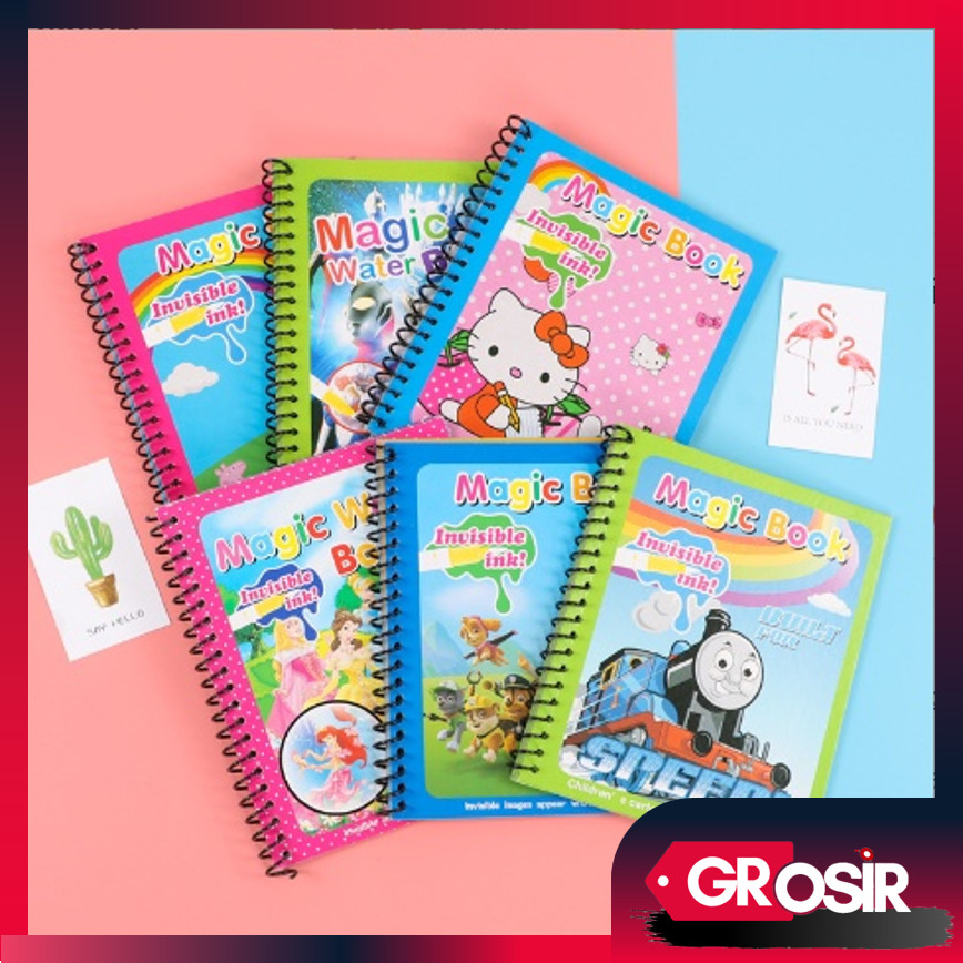 Grosir - S5745 Buku Gambar Pen Air / Buku Gambar Ajaib Buku Mewarnai / Magic Water Book Buku Mewarna
