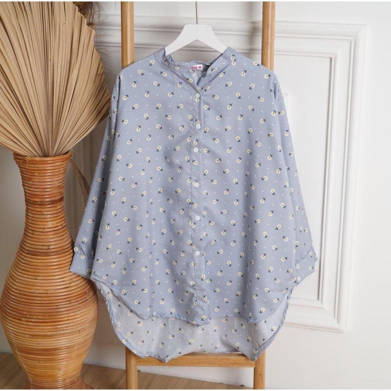 DHOLISHOP.ID BAJU ATASAN WANITA TERBARU / BLOUSE MOTIF BUNGA / ATASAN MOTIF BUNGA /KEMEJA MOTIF BUNG