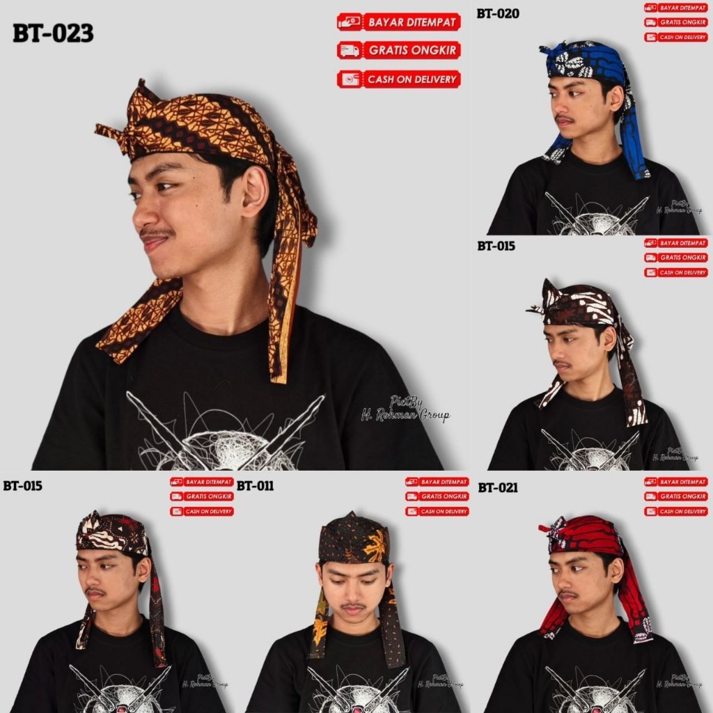 Bendo Khas Sunda | Ikat Kepala Praktis Motif Batik | Blangkon Sunda Jawa | Asesoris Pria Wanita WARO