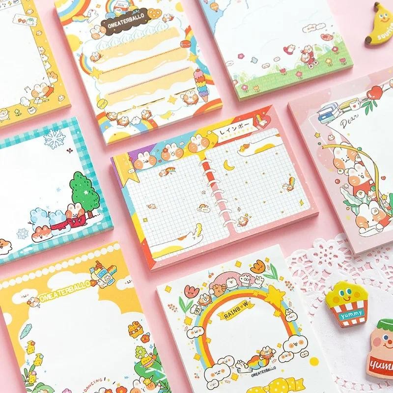 

50 Sheets/pack Nicole Meow Lovely Cat Kitten Big Size Notepad Large Non-sticky convenient Memo Note