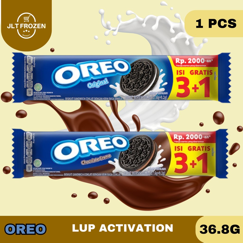 

Oreo Lup Activation Biscuit Sandwich / Biskuit / Kue / Rasa Cream Vanilla / Chocolate 36.8 g 1 PCS