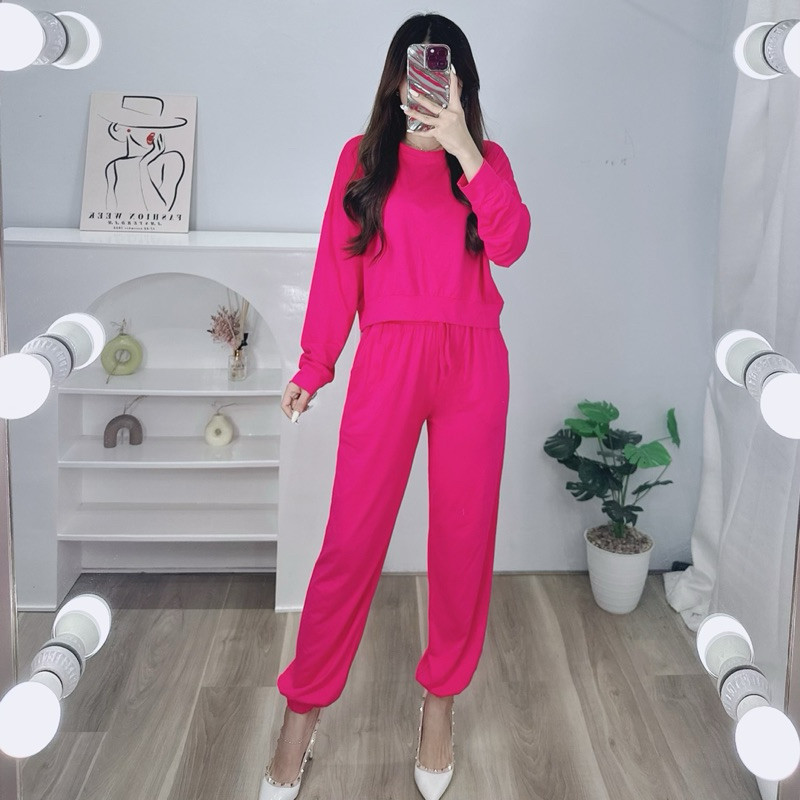 One Set Jogger | Setelan Wanita Jogger Celana Panjang