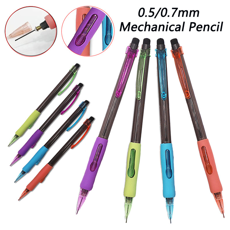 

4pcs 0.5/0.7mm Side Press Mechanical Pencils Writing Painting Activity Automatic Pencil for Office Drawing Supplies Stationery