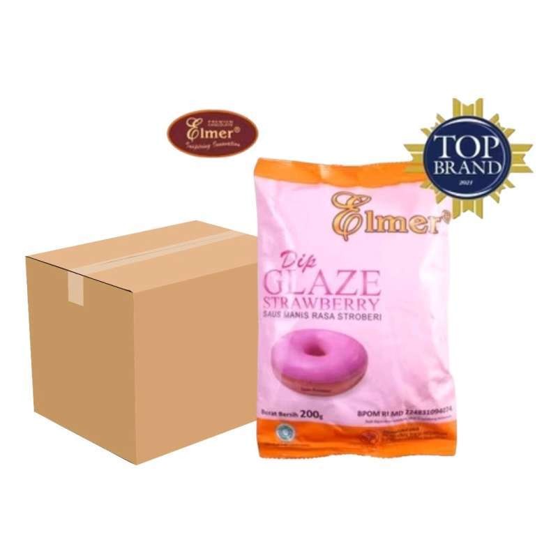 

Elmer Dip Glaze Strawberry Pouch 1 Karton @ ( 12 x 200gr ) x 5 Bag | Horeca & Bakery Supply
