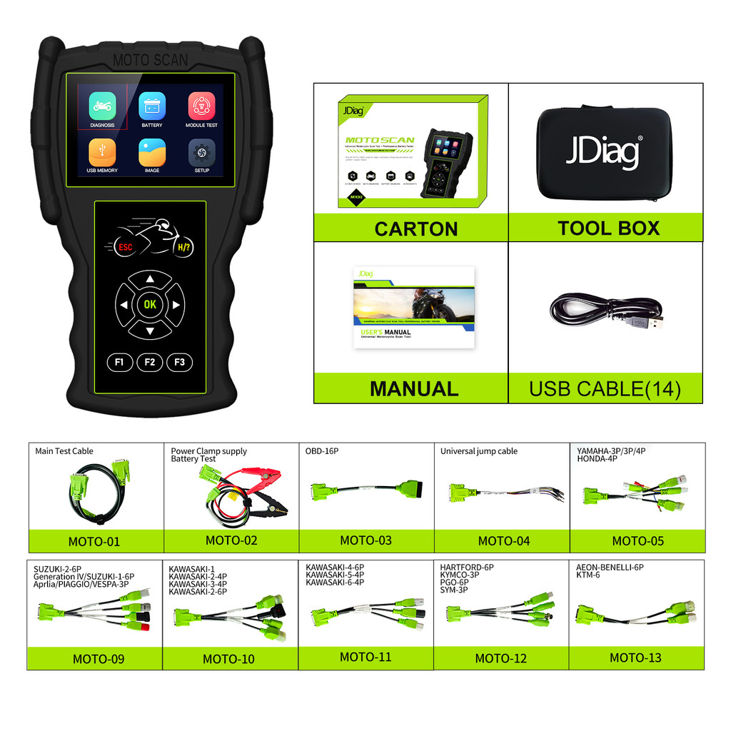 2025 JDiag M100 Pro Motorcycle Handheld ScannerMultilingual Diagnostic Tool Universal 2 in 1 Scanner