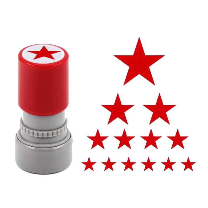 

1PC School Teachers Family Use Red Five-pointed Star Stamp Encourage Children Teaching Award Stamp Automatic Ink