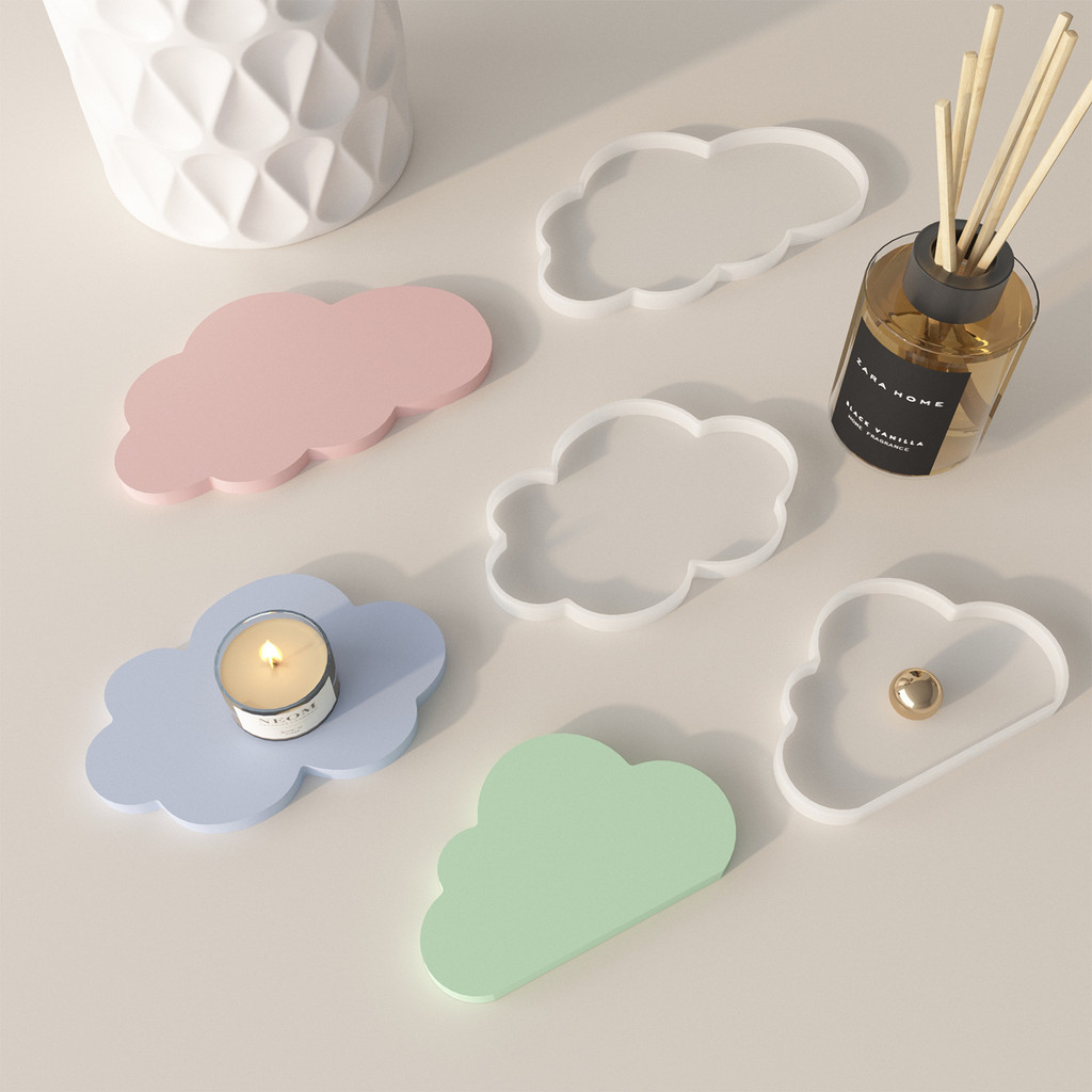 

Cloud Shape Silicone Mold DIY Epoxy Resin Mold Plaster Plate Storage Tray Coaster Cushion Aromatherapy Gypsum Mould Home Decor