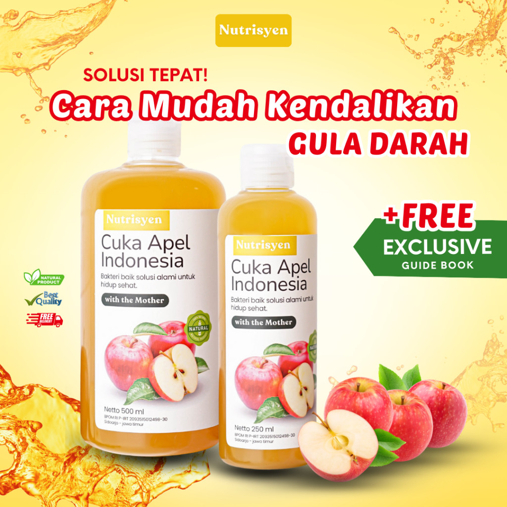

Nutrisyen - CUKA APEL ORIGINAL ORGANIK MURNI TANPA CAMPURAN, WITH MOTHER, APPLE CIDER VINEGAR UNTUK KESEHATAN, BANTU ATASI DIABETES KONTROL GULA DARAH
