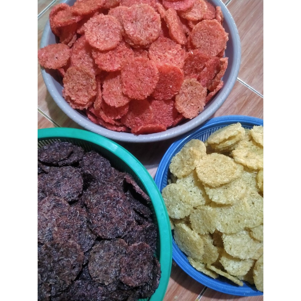 

Rengginang Mentah Terasi Kemasan 500gram (Mix 3 Rasa) Isi 50Pcs