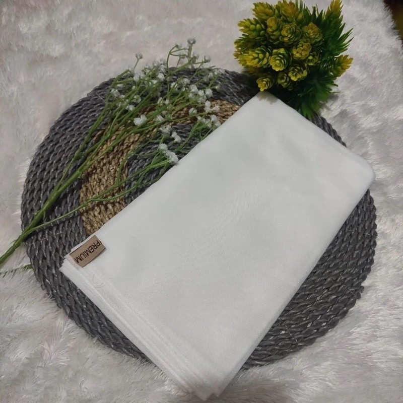 Kerudung Jilbab Segiempat Segi 4 Paris Premium Anti Letoy Warna Putih Tulang