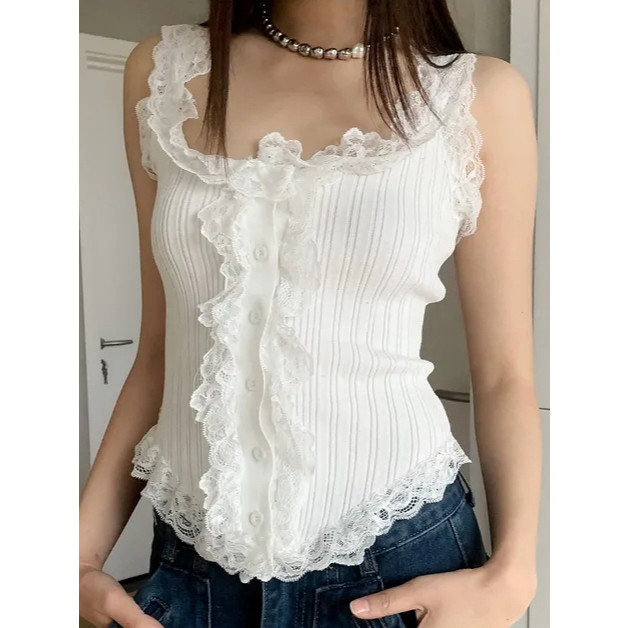 CODELINE  Tank Top Renda Polos Scoop Neck 3150