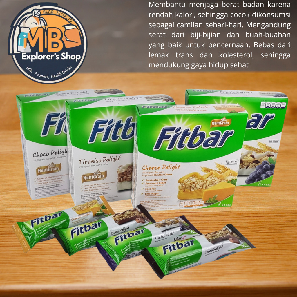 

Fitbar 1 Box Isi 12pcs Dengan Varian Rasa Coklat Fruits Tiramisu Cheese Keju Dan Buah Fruits