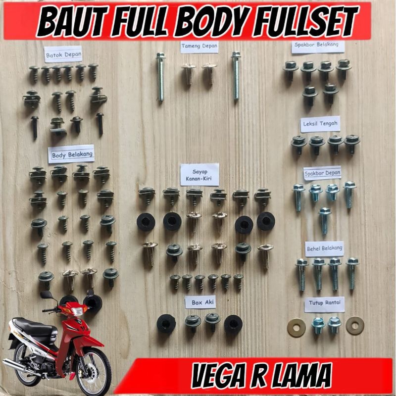 COD Baut Full Set Cover Body Yamaha Vega R Lama / Baut Full Body Yamaha Vega R lama Lengkap