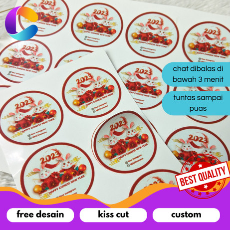 Cetak INC  Print Stiker Label Imlek Ucapan Selamat Tahun Baru Sticker Imlek Custom Bulat Free Desain