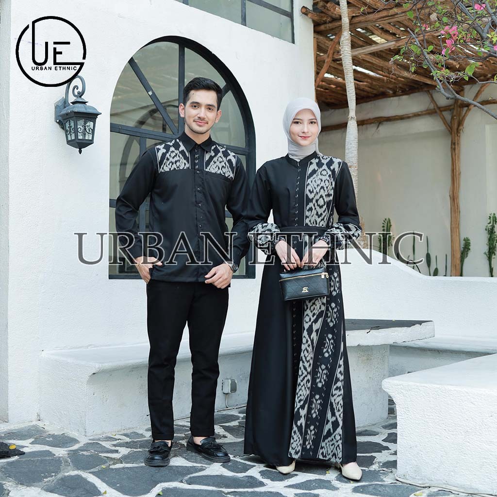 Set couple amira dress tenun baju kondangan, set couple busana wanita tenun, set couple ethnic tenun