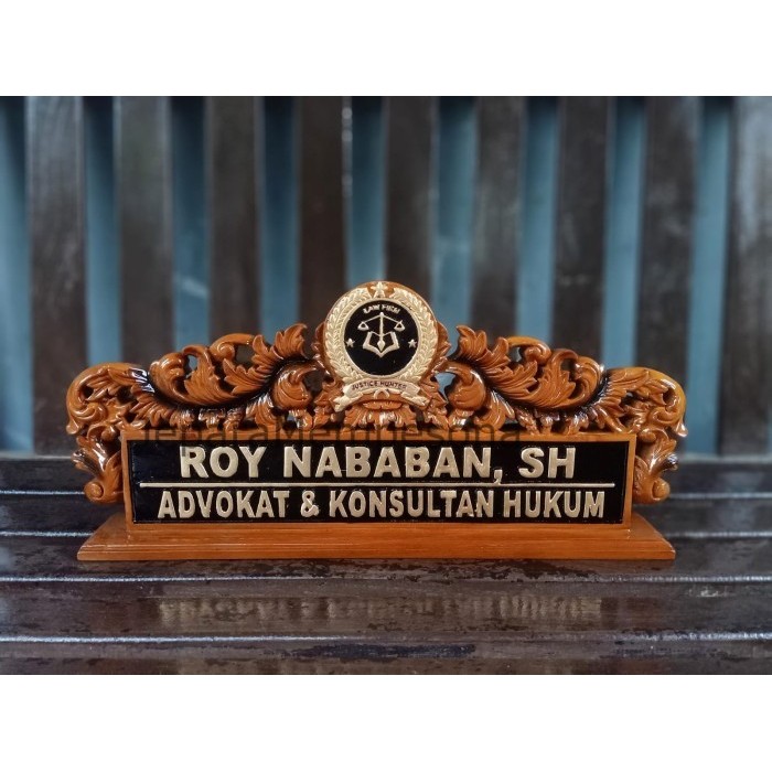 PAPAN NAMA MEJA KANTOR + PAPAN NAMA ADVOKAT + PAPAN NAMA UKIR KAYU