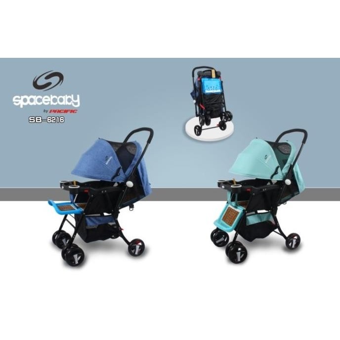 Stroller Space Baby Sb6216 / Kereta Dorong Bayi - Biru Muda