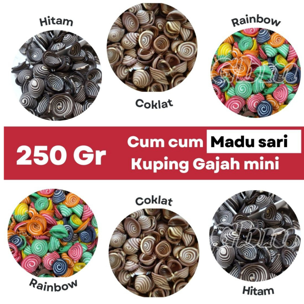 

Kuping Gajah Rainbow Mini 250gr Kuping gajah Pelangi Kupeng Gajah Mini Kupeng Contong Snack Manis