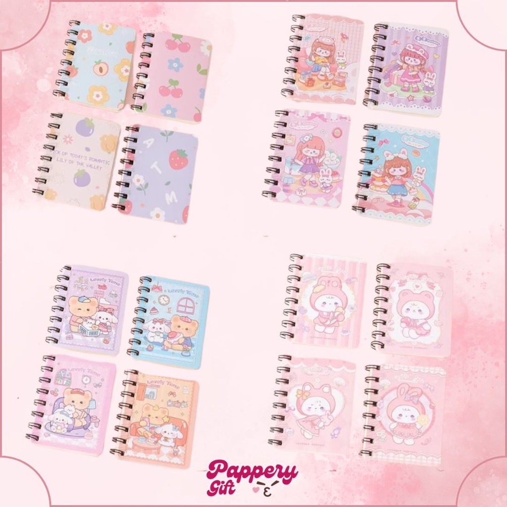 

Buku / Notebook Mini Ring A7 Motif Girl / Cute / Karakter lucu - SE0297
