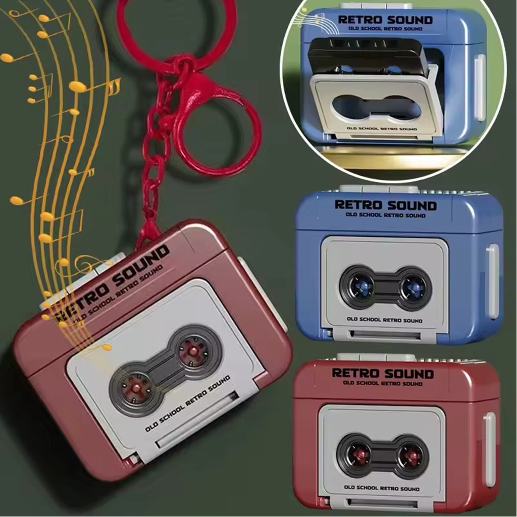 

Gantungan musik box mini Ramadhan Gift Couple keychain Recording Suara Hadiah Retro gantungan musik