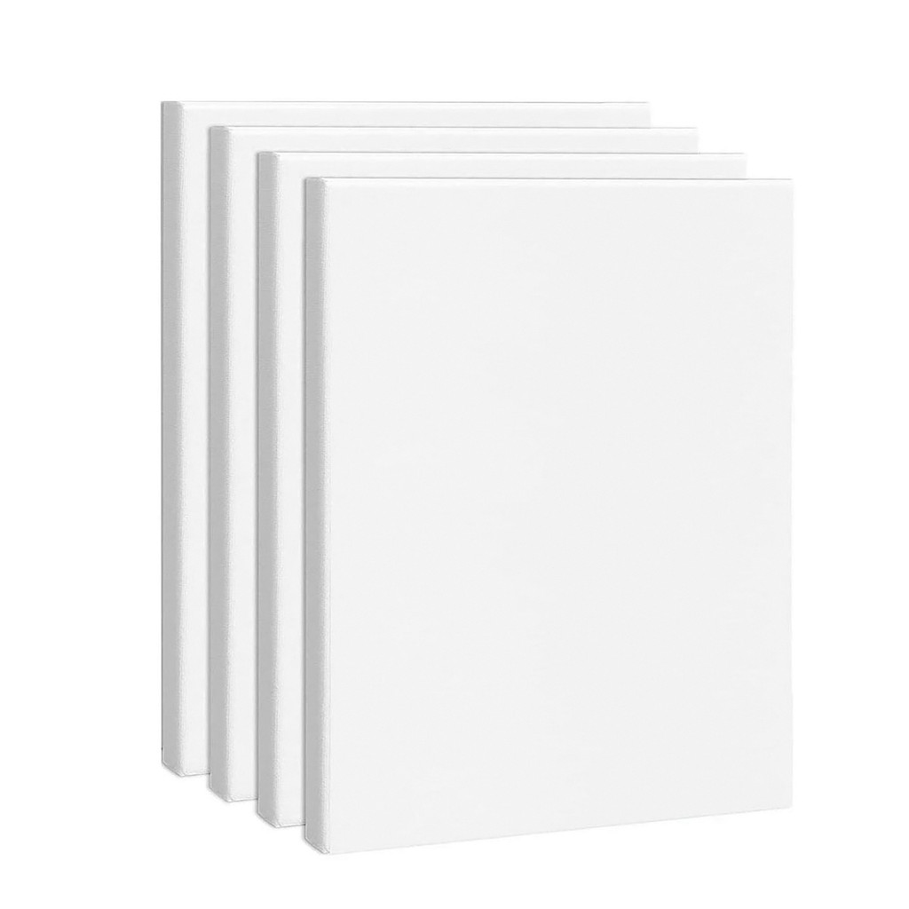 

4pcs Stretched Canvas, 8 x 10 Inches ( 20 x 25 cm) Square Blank Canvases, 100% Cotton Canvases for Painting, 8 oz Gesso-Primed