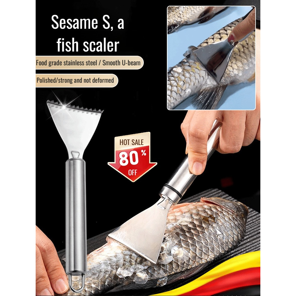 【3 detik】Pengupas sisik ikan stainless steel/peralatan dapur/pengupas sisik ikan cepat /pengupas sis