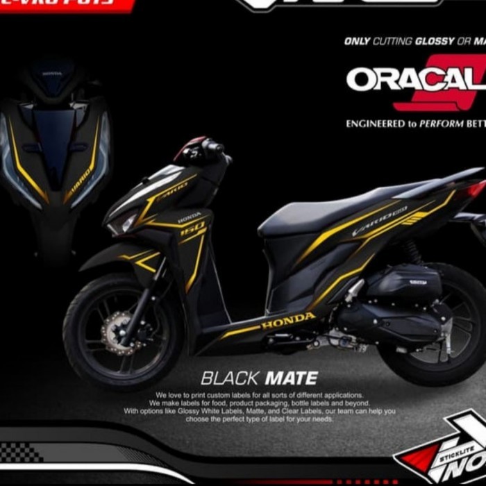 Cutting Stiker Lis Body Honda Vario 125 dan 150 new - gold, Vario 150