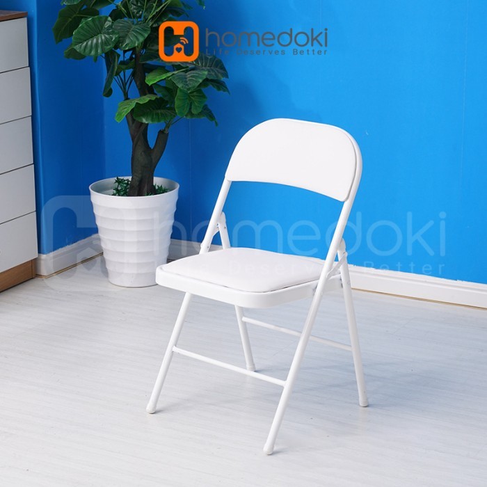 Kursi Lipat / Kursi Lipat Outdoor / Kursi Belajar/Kursi Makan lipat - Putih
